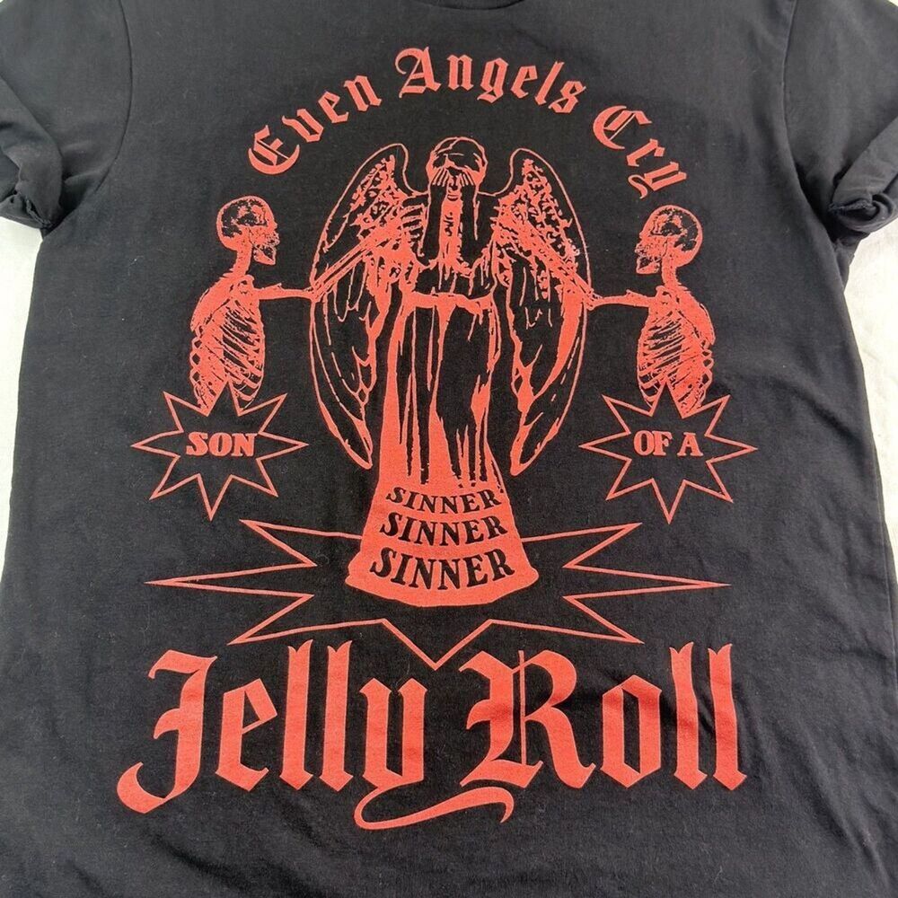 jelly roll even angels cry son of a sinner graphic band t shirt black size s - Picture 2 of 7